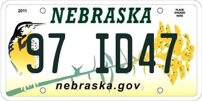NE license plate 97ID47
