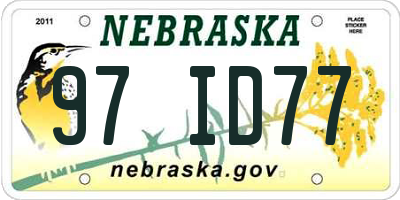 NE license plate 97ID77