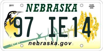 NE license plate 97IE14