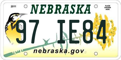NE license plate 97IE84