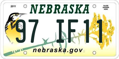 NE license plate 97IF11