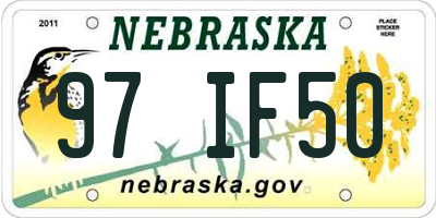NE license plate 97IF50