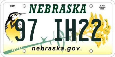 NE license plate 97IH22