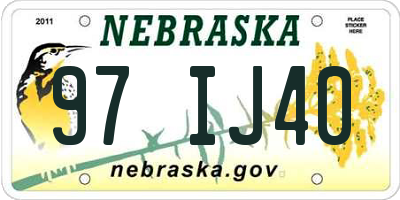 NE license plate 97IJ40