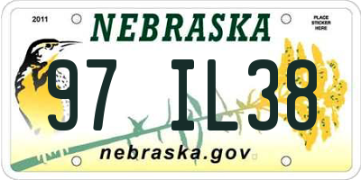 NE license plate 97IL38