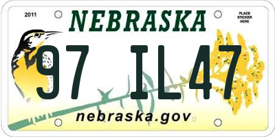 NE license plate 97IL47