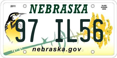 NE license plate 97IL56