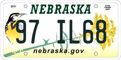 NE license plate 97IL68