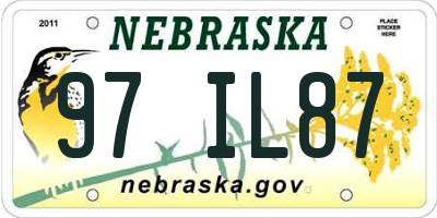 NE license plate 97IL87