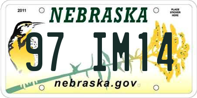 NE license plate 97IM14