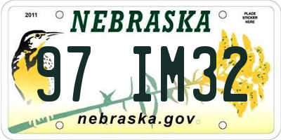NE license plate 97IM32
