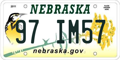 NE license plate 97IM57