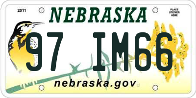 NE license plate 97IM66