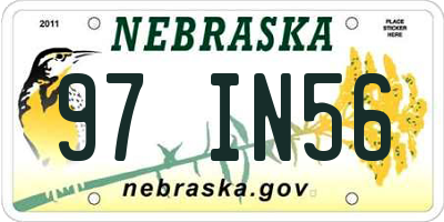 NE license plate 97IN56