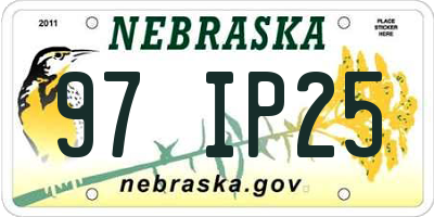 NE license plate 97IP25