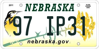 NE license plate 97IP31