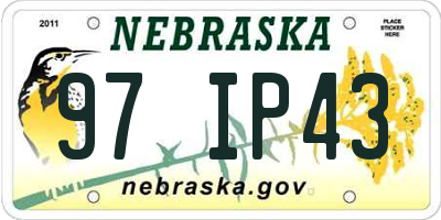 NE license plate 97IP43
