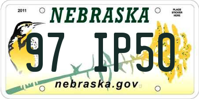 NE license plate 97IP50