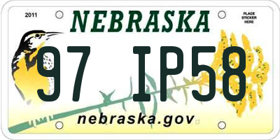 NE license plate 97IP58