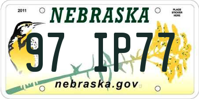 NE license plate 97IP77
