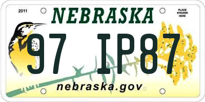 NE license plate 97IP87