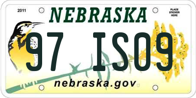 NE license plate 97IS09