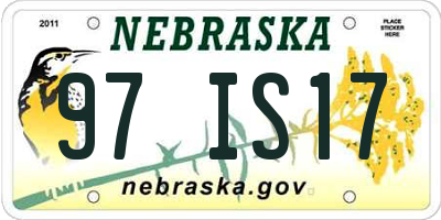 NE license plate 97IS17