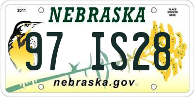 NE license plate 97IS28