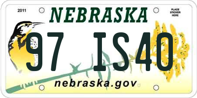 NE license plate 97IS40