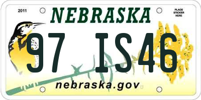 NE license plate 97IS46