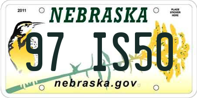 NE license plate 97IS50