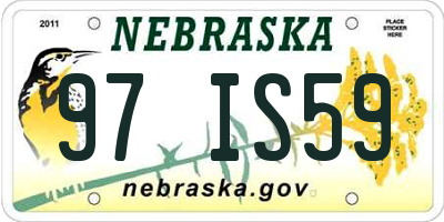 NE license plate 97IS59