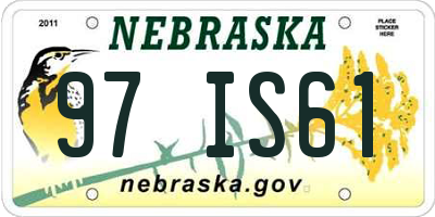 NE license plate 97IS61