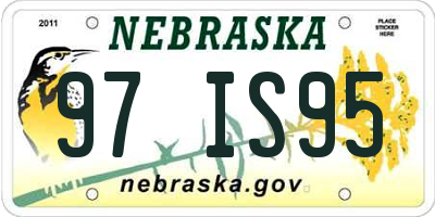 NE license plate 97IS95