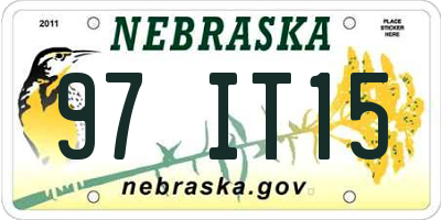 NE license plate 97IT15