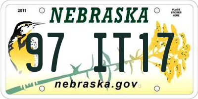 NE license plate 97IT17