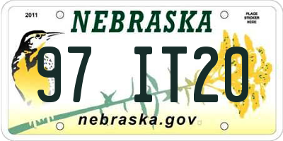 NE license plate 97IT20