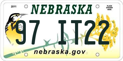 NE license plate 97IT22