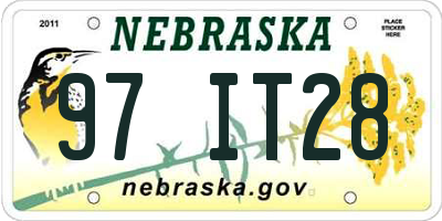 NE license plate 97IT28