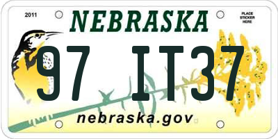 NE license plate 97IT37