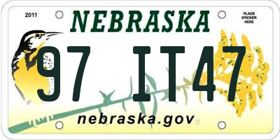 NE license plate 97IT47