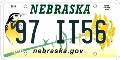 NE license plate 97IT56