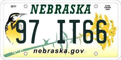 NE license plate 97IT66