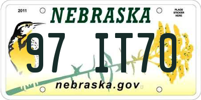 NE license plate 97IT70