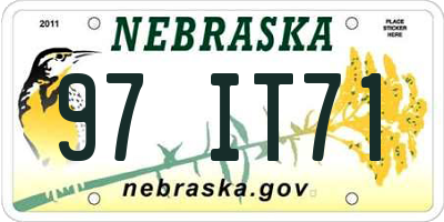 NE license plate 97IT71