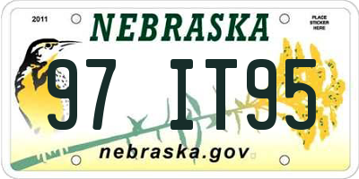 NE license plate 97IT95
