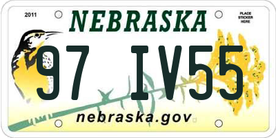NE license plate 97IV55