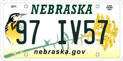 NE license plate 97IV57
