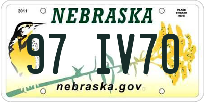 NE license plate 97IV70