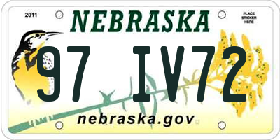 NE license plate 97IV72